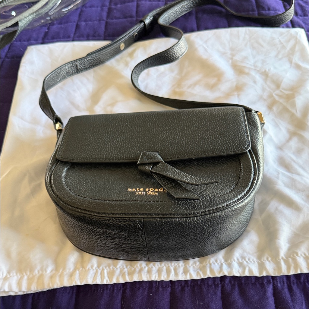 Kate Spade Black Crossbody Bag With Bow Accent